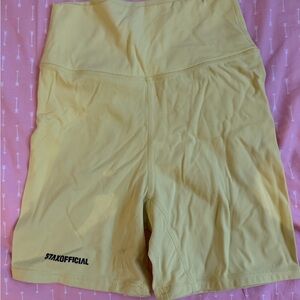 Yellow High-Waist Bike Shorts
